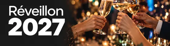 Réveillon 2027 : des convives trinquent dans une ambiance festive